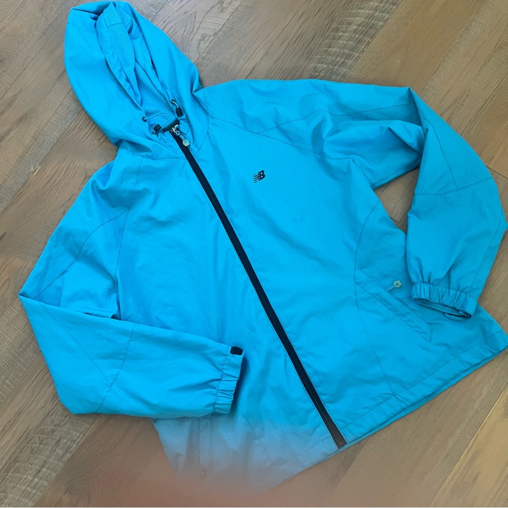 New Balance Full Zip Windbreaker Jacket Coat Women XL XXL Mesh Lined Hooded k48